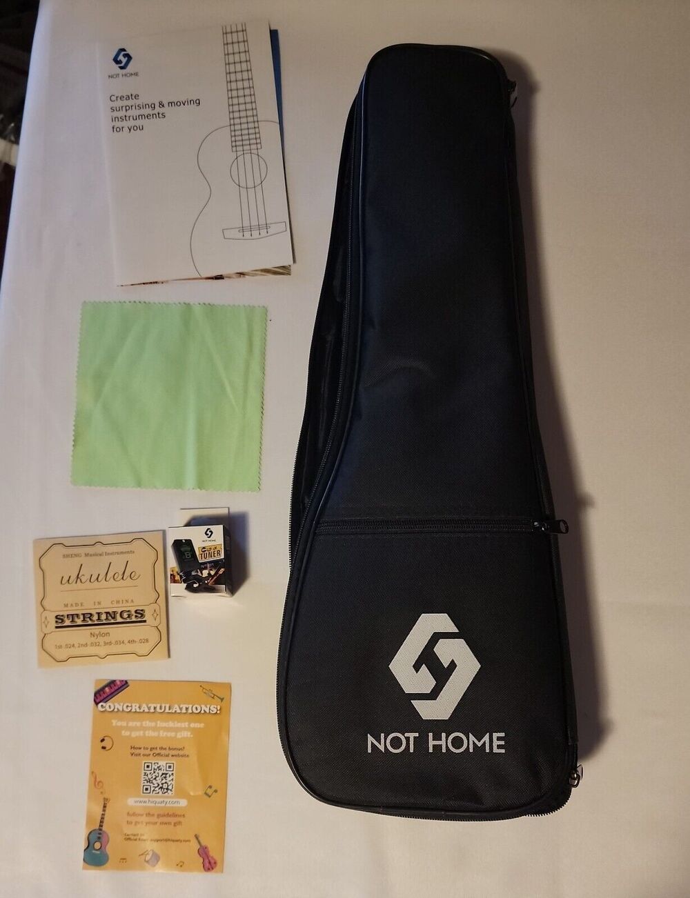 Soprano Ukulele Storage Bag with Box 21.5" Black Very Clean - BAG & BOX ONLY